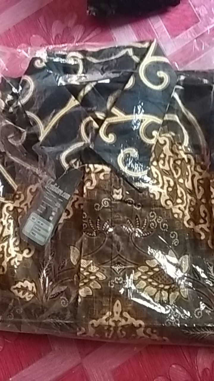 Trolistore Grosir Kemeja Batik Pria Lengan Panjang Motif Bintang Ulir Cowok Seragam Batik Pekalongan