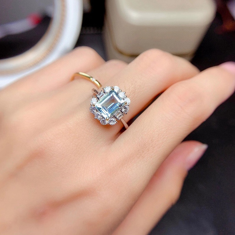 Cincin Pernikahan Mewah Bentuk Kotak Bahan Karbon Warna Pinkkuningputih Untuk Wanita