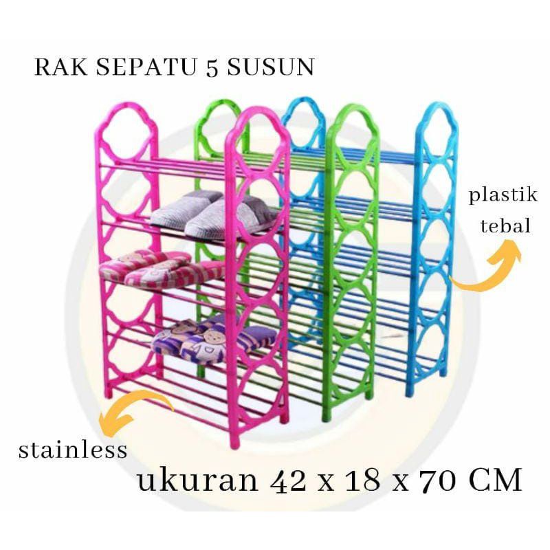 RAK SEPATU 4 SUSUN BESI STAINLESS / RAK SEPATU / RAK SEPATU STAINLESS