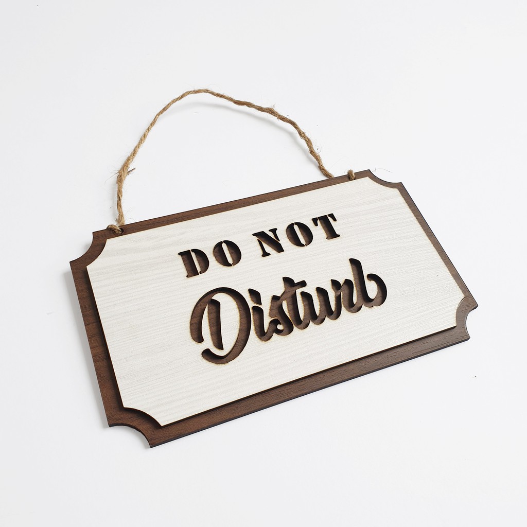 Gantungan Sign Pintu Kamar - DO NOT DISTURB (Kotak) - Signage Kayu