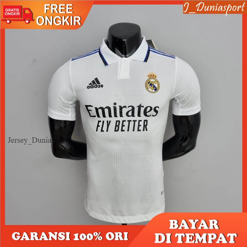 JERSEY HOME REAL MADRID PLAYER ISSUE 2022/2023 GRADE ORIGINAL IMPORT