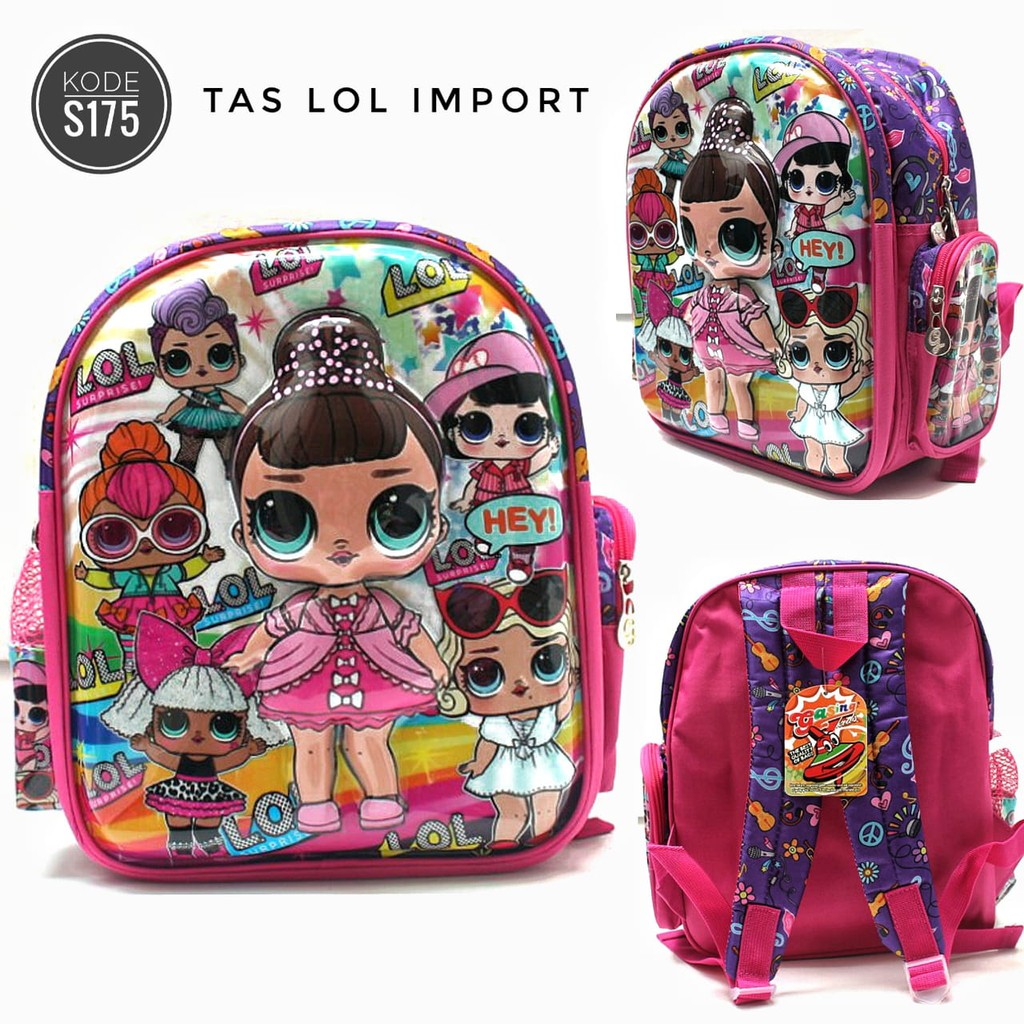 TAS ANAK CEWE EMBOSS LOL IMPORT