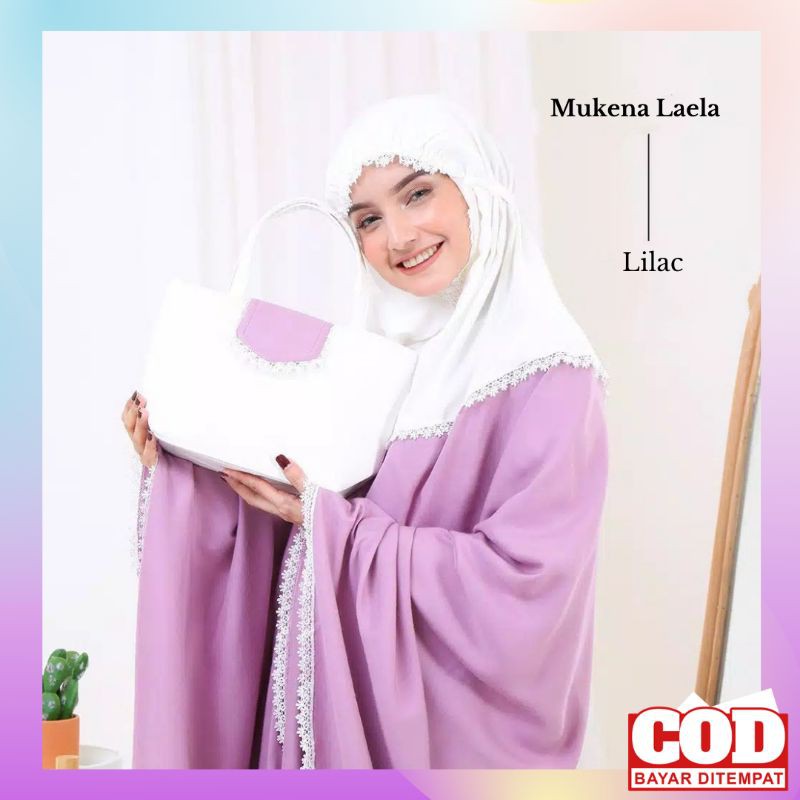 Mukena Dewasa warna LILAC LAELA mukenah terbaru rayon premium adem cantik viral couple
