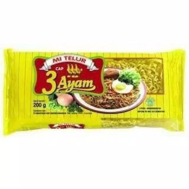 

Mie telur cap tiga ayam kemasan 200gram