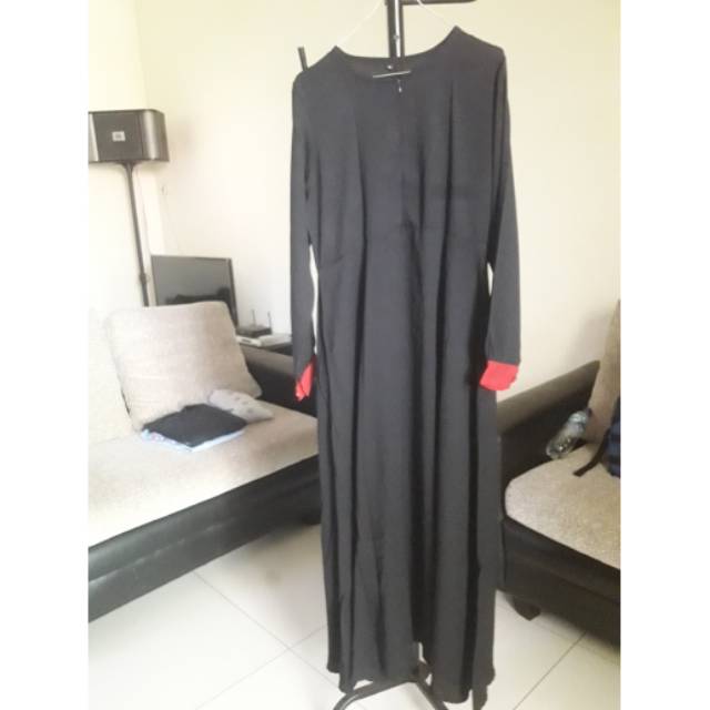 Preloved dress hitam polos/gamis syari busui /no zizara kayunie alila amima angelina heavent lights