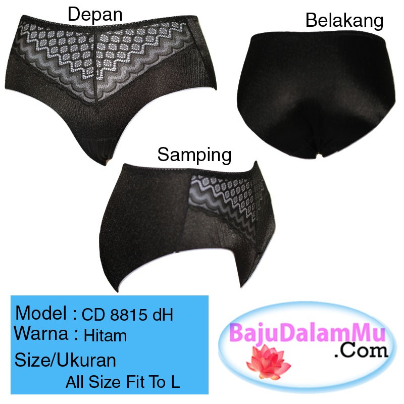 CD Celana Dalam Seamles Kombinasi Bahan Brukat & Satin Mewah CD8815 dH