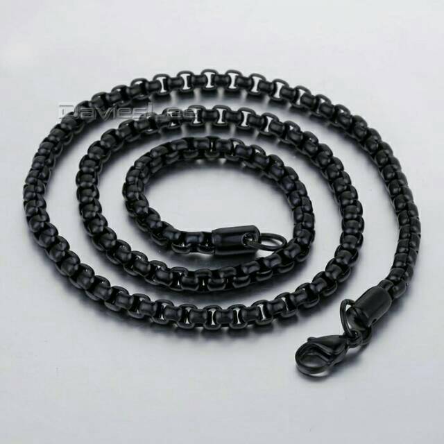 Kalung pria titanium hitam