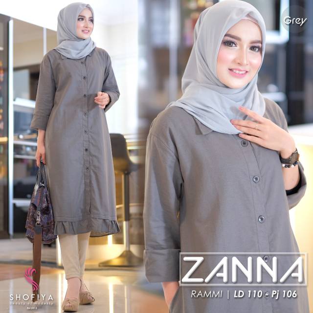 ZANNA LONG TUNIK ATASAN WANITA ORIGINAL BY SHOFIYA