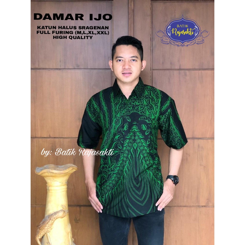 DAMAR IJO RAJASAKTI KEMEJA BATIK SOLO PRIA LENGAN PENDEK LAPIS FURING ATASAN BATIK PREMIUM MODERN KATUN HALUS BAHUWIRYA  BANAMITRA BANAMITRA PUTIH BANGSAWAN BAYU PUTRA BERLIAN BIRU BHARATAYUDA BIMASENA BIRENDRA BIRU INDAH BRAHMAKERTA BRAHMAKERTA MERAH BUD