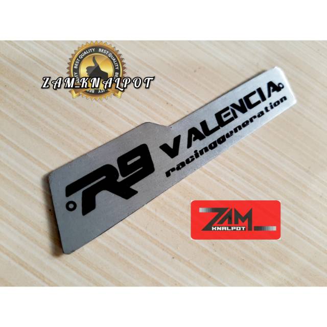 Emblem Knalpot Racing Merk R9 VALENCIA