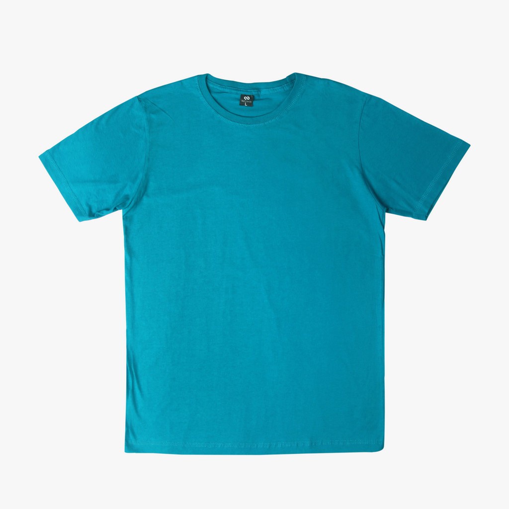 TShirt Kaos Polos Pria Wanita Lengan Pendek Cotton Combed 30S Biru Tosca
