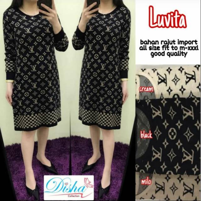 Tunik Rajut Knit Import Lv All Size Good Quality