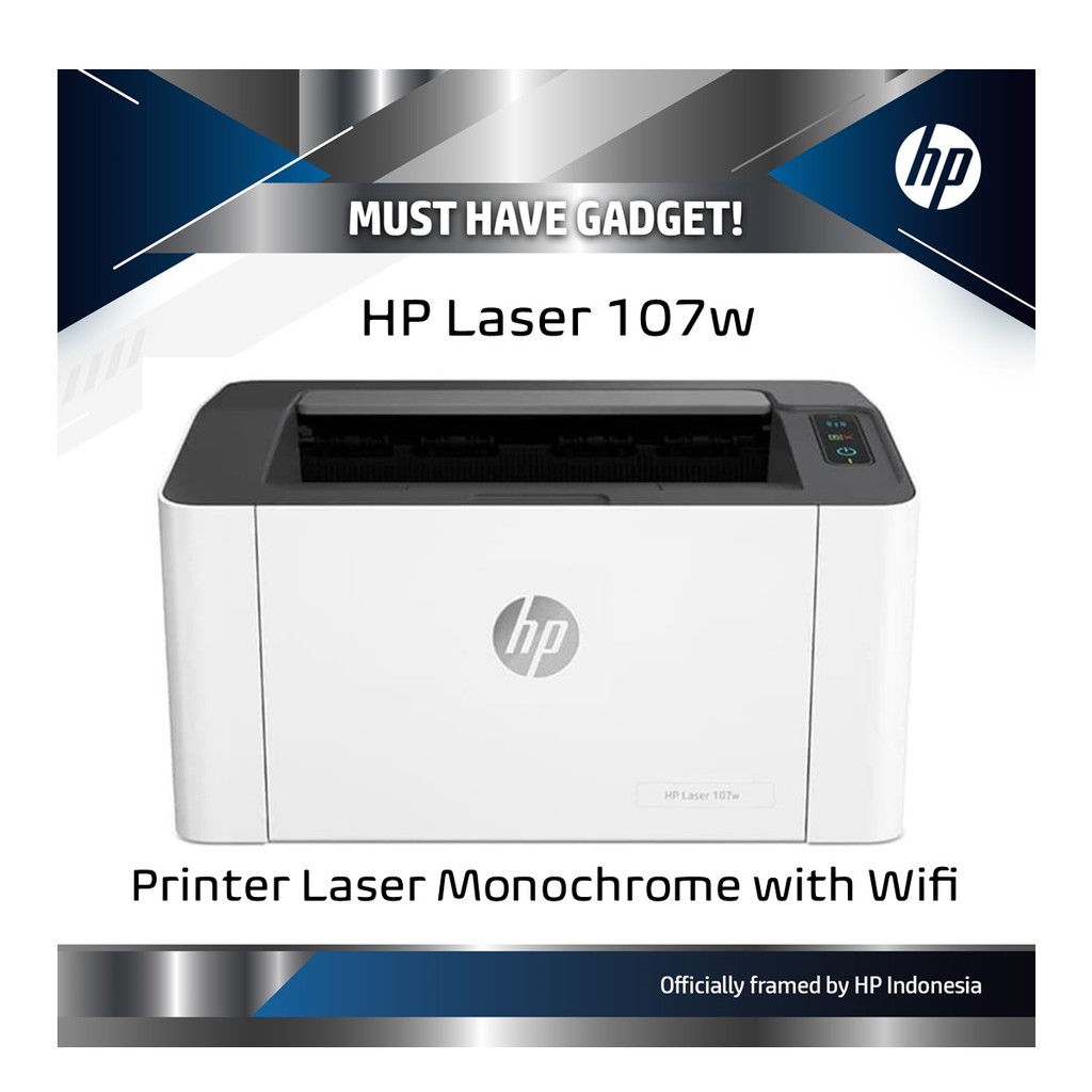 Принтер hp laser 107w как подключить wifi Printer HP Laser Jet Pro M107w Wifi Printer Laser Black Only Garansi Resmi BeeCo