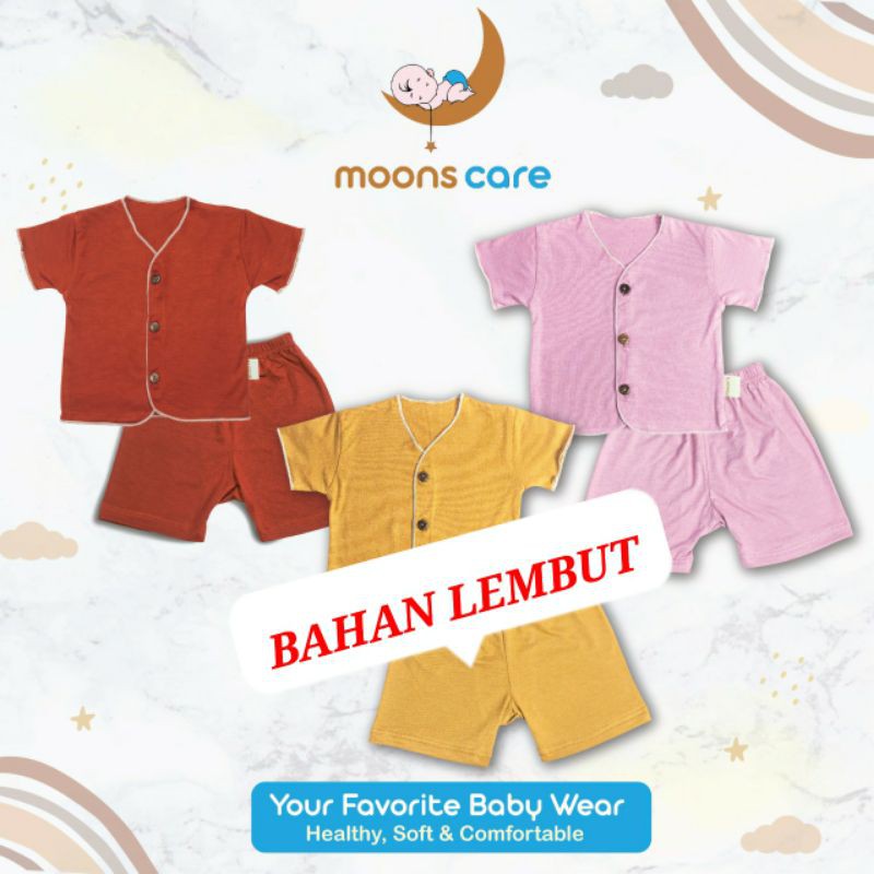 MOONS STELAN PENDEK POLOS PREMIUM NEWBORN/STELAN BAJU BARU LAHIR