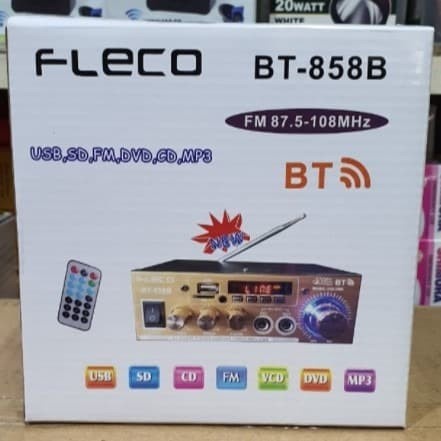 COD Ampli Bluetooth Fleco BT-858B / Power Amplifier Karaoke Fleco BT-858B AC DC Bluetooth USB FM SD Mp3