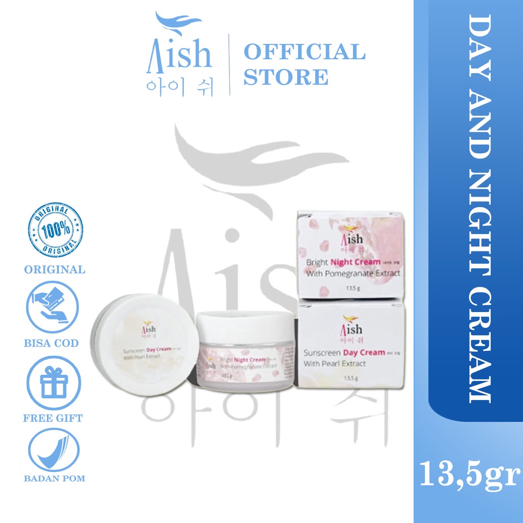 AISH Cream SunScreen Day dan Night Cream / Krim Siang Malam - 100% OriginaL