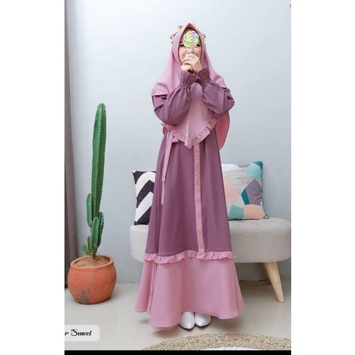 FMOS Talita  Gamis Syari Size S M L XL Fashion Muslim GamisTerbaru 2021-Lavender