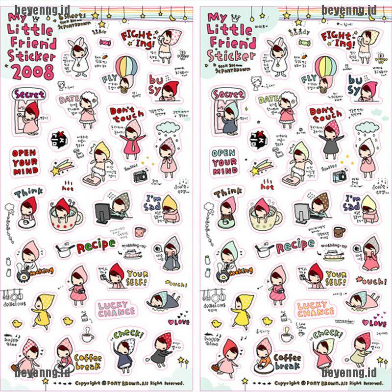 Bey 6 Lembar Stiker Motif Tulisan My Little Friend Untuk Dekorasi Kalenderdiary Diy