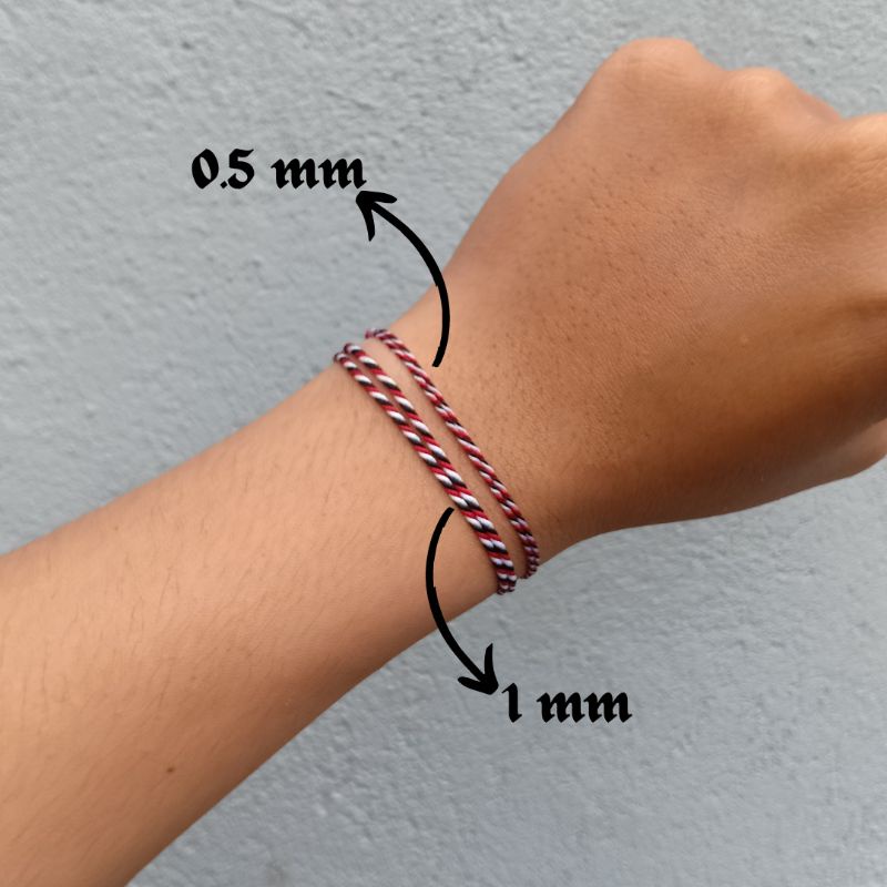 Gelang Tridatu Tipis 0.5 mm / Gelang Tridatu Polos Asli Bali Split Original 1 mm BEST SELLER Tahan Air / Gelang Tali Tridatu / Gelang Bali / Gelang Tridatu Tipis / Gelang Pria / Gelang Pria Murah / Gelang Tridatu Pasupati /  Craft Dewata