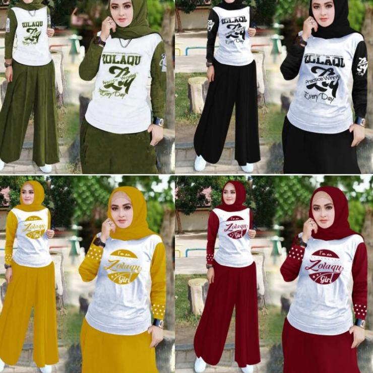 Terbaru.. COD✅SET  KULOT ZOLAQU //SETELAN KULOT ZOLAQU WANITA MUSLIMAH (ORIGINAL)