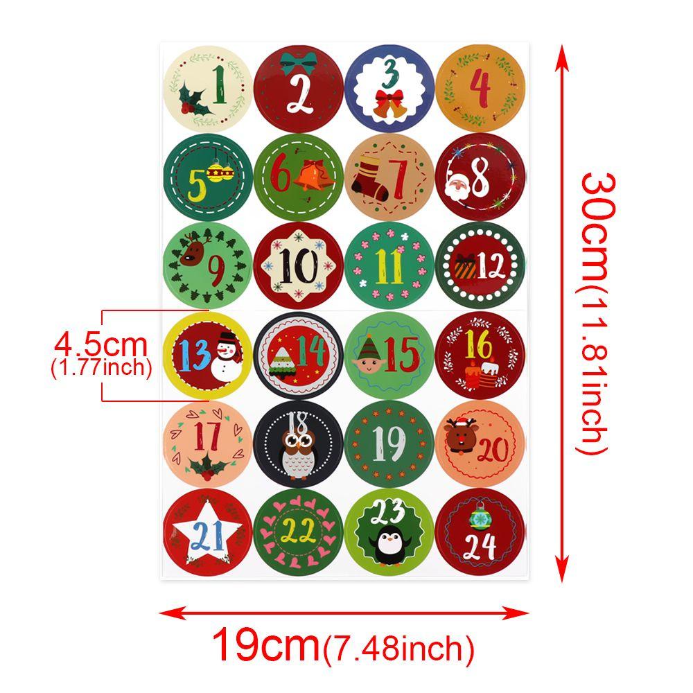 R-flower Paper Stickers Candy Gift Packaging Sealing Stiker Angka Merry Christmas