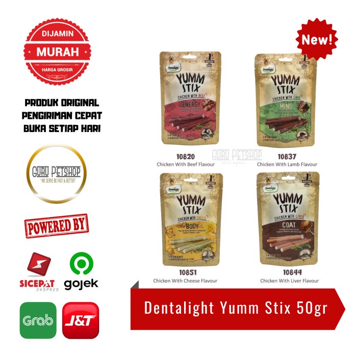 Dentalight Yumm Stix Chicken 50gr / Snack Camilan Anjing Dog Treats