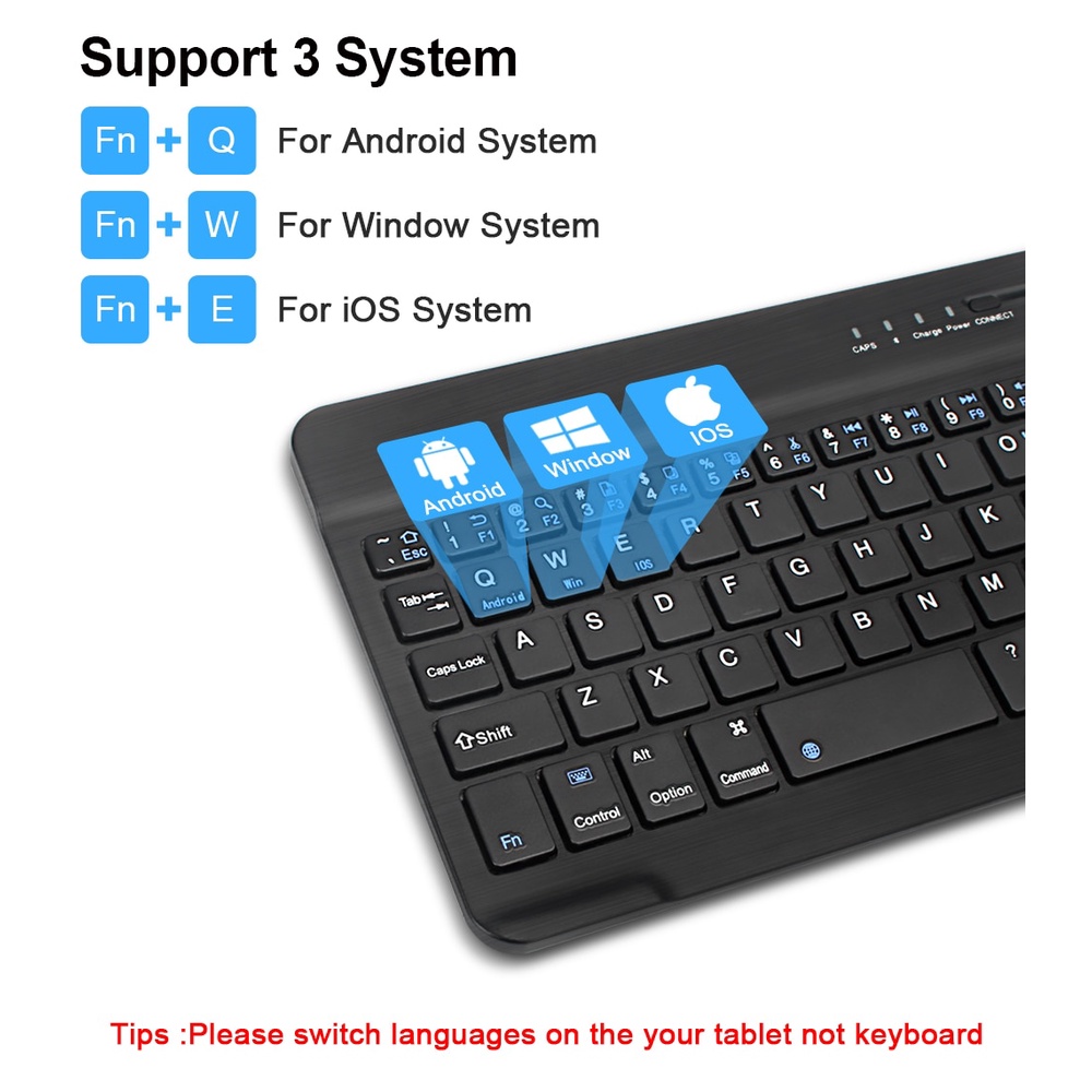 Bluetooth Keyboard Rechargeable Bisa Untuk Android Windows IOS,  Non dongle Asli Bluetooth V.3.0 keypad lembut tidak berisik Bluetooth Keyboard Wireless Keyboard Mini Keyboard Wireless for PC Phone iPad Rechargeable Noiseless Keyboards Bluetooh