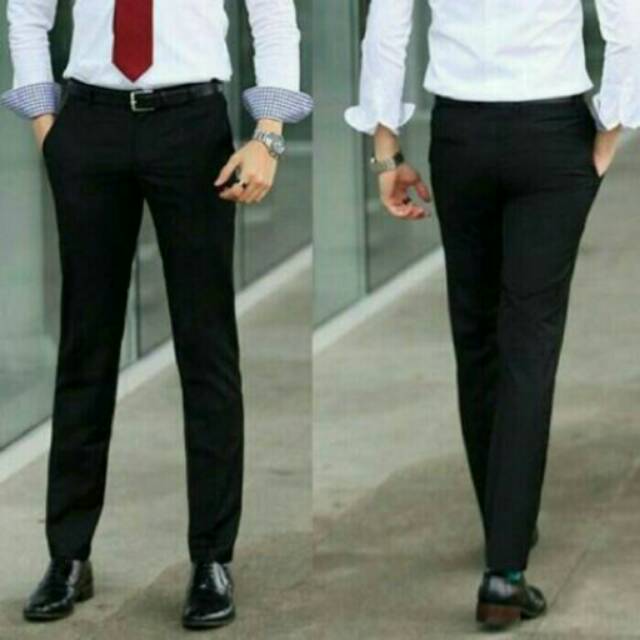 Celana Panjang Kantor Cowok Formal Pria Kerja Bahan Dasar Slimfit Reguler Fit Size 27-44 NR_Outfit Official COD