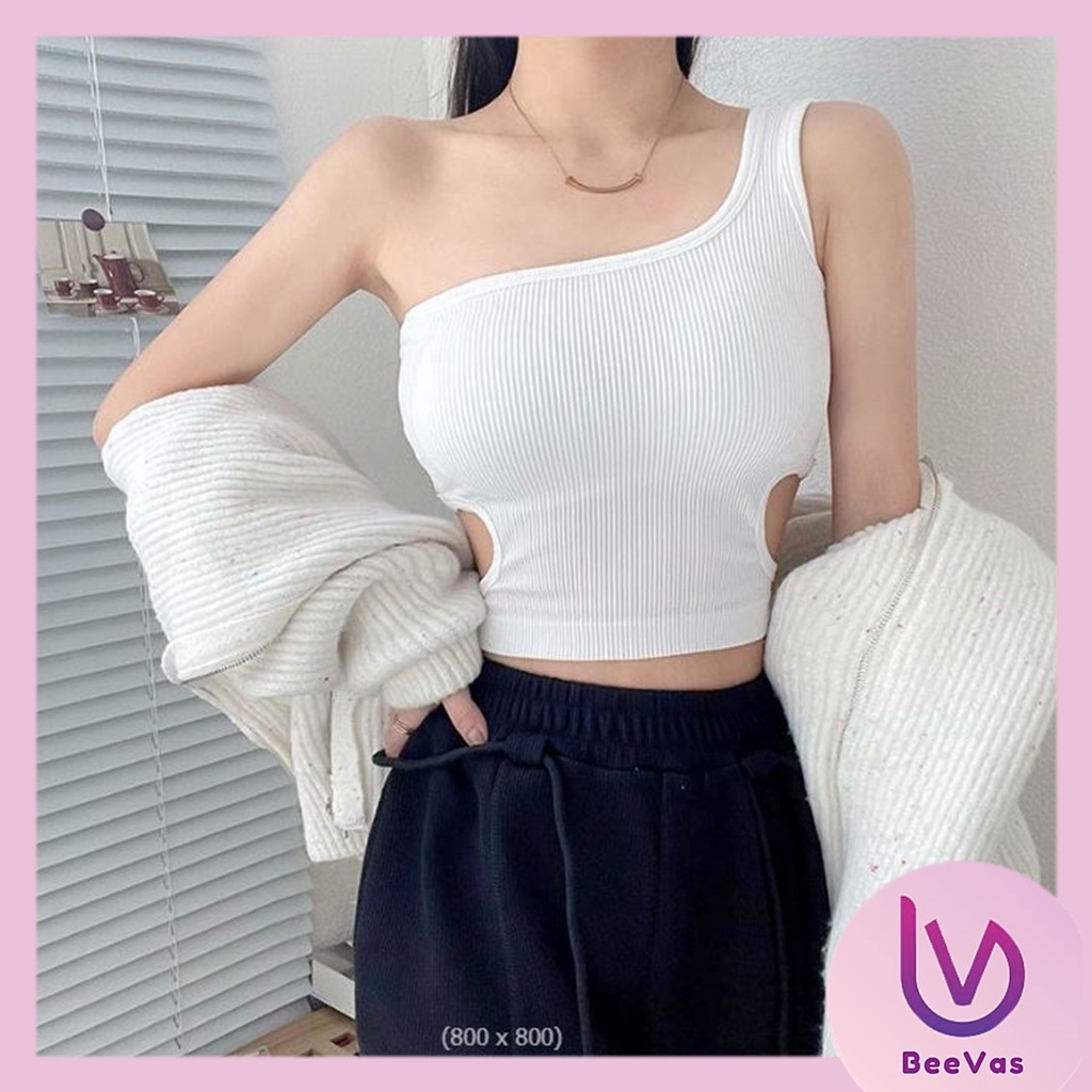 BV.ID BR627 BRA TANKTOP SATU SHOULDER WANITA CROP KAMISOL KOREAN