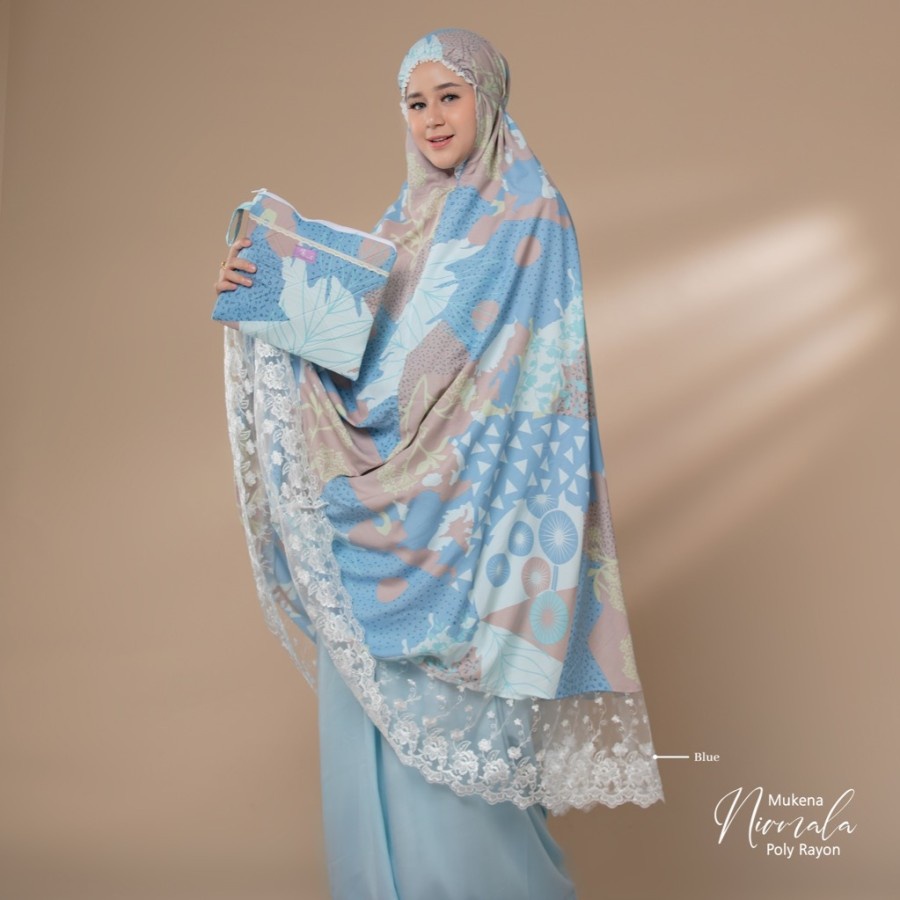 Mukena Nirmala Blue Hijab Arrafi Surabaya Rukuh Telekung Mukenah Renda Mukena Premium Mukena Travel Prayer Set
