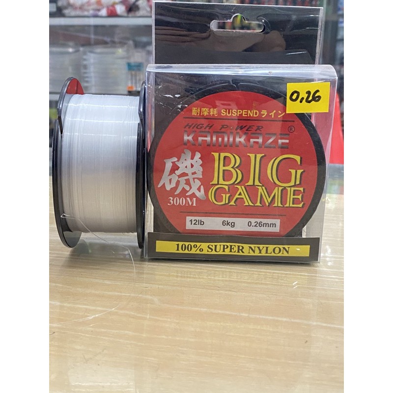 Senar pancing skolam/sungai 100% super nylon Kamikaze Big Game 300meter