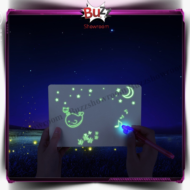 Draw With Light Magic Drawing Pad Mainan Papan Tulis Belajar Anak