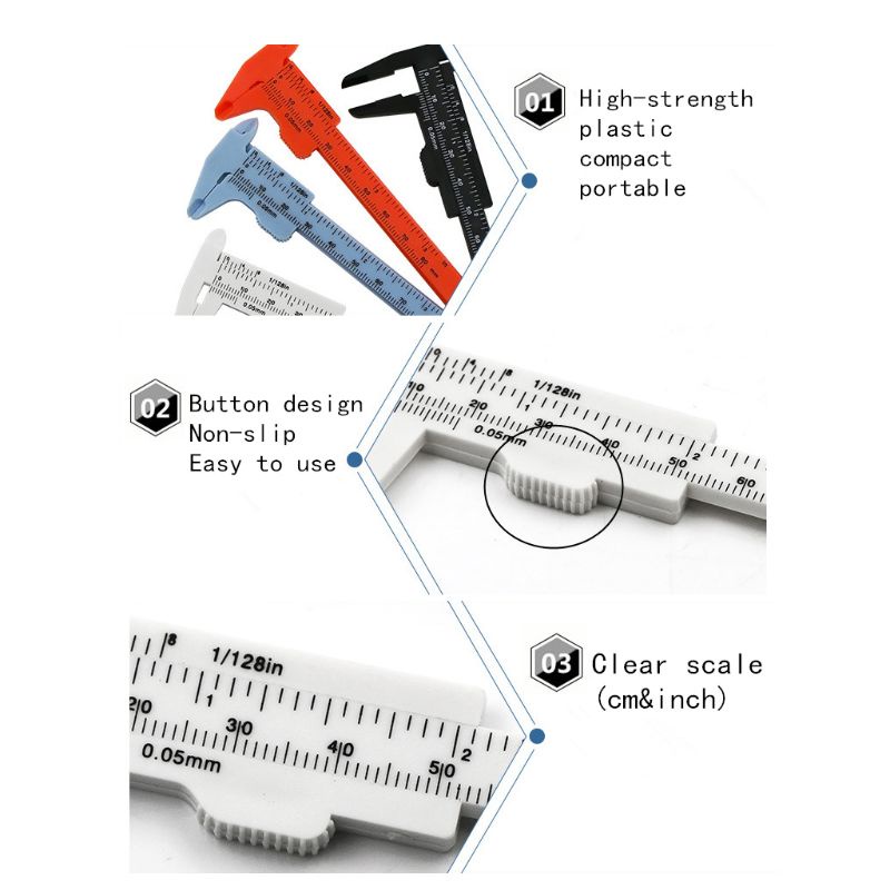 Gro Vernier-Caliper Stainless Steel Caliper 0-80mm Alat Ukur Skala Penggaris Ganda