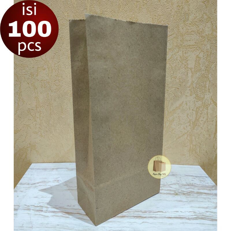 

Paperbag SOS Kantong Kertas Coklat L 15x10x30 cm (isi 100 pcs)