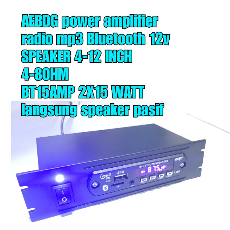 AEBDG POWER AMPLIFIER MP3 PLAYER BLUETOOTH  12V / Bluetooth 5.0 / AMPLI MINI 12V BLUETOOTH /AMPLIFIE