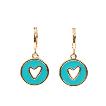 Anting Bentuk Hati Model hollow Bahan Tembaga