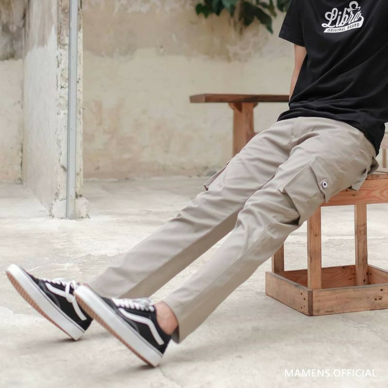 Celana Panjang Pria Model Cargo Bahan Katun Kombinasi MMA Venum Gym Size 27 - 38