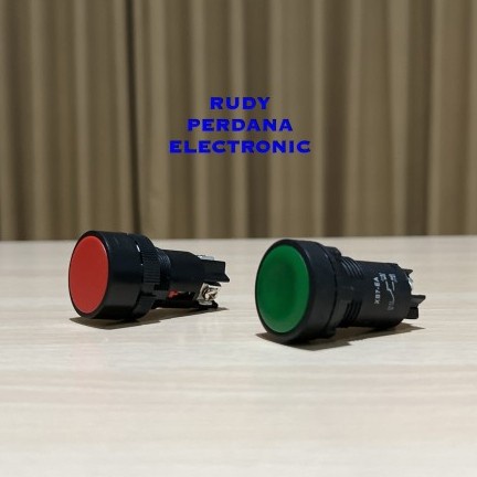 SWITCH PUSH BUTTON SAKLAR PUSH ON 3 PIN BULAT 10A 250V XB7-EA