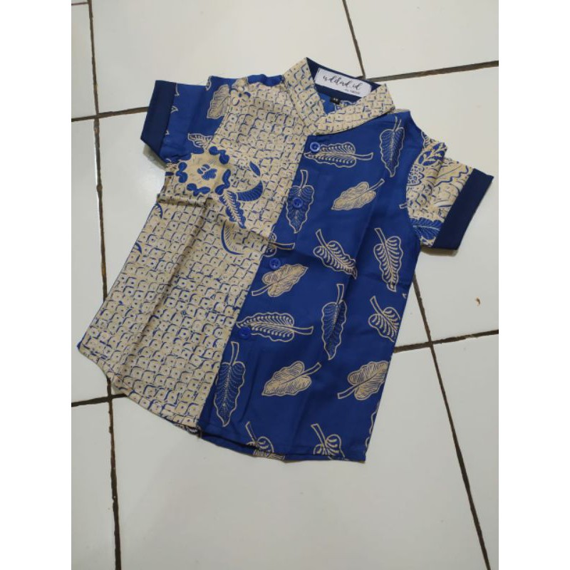 Batik Anak Size S (Ready Stock)-Lawasan biru daun