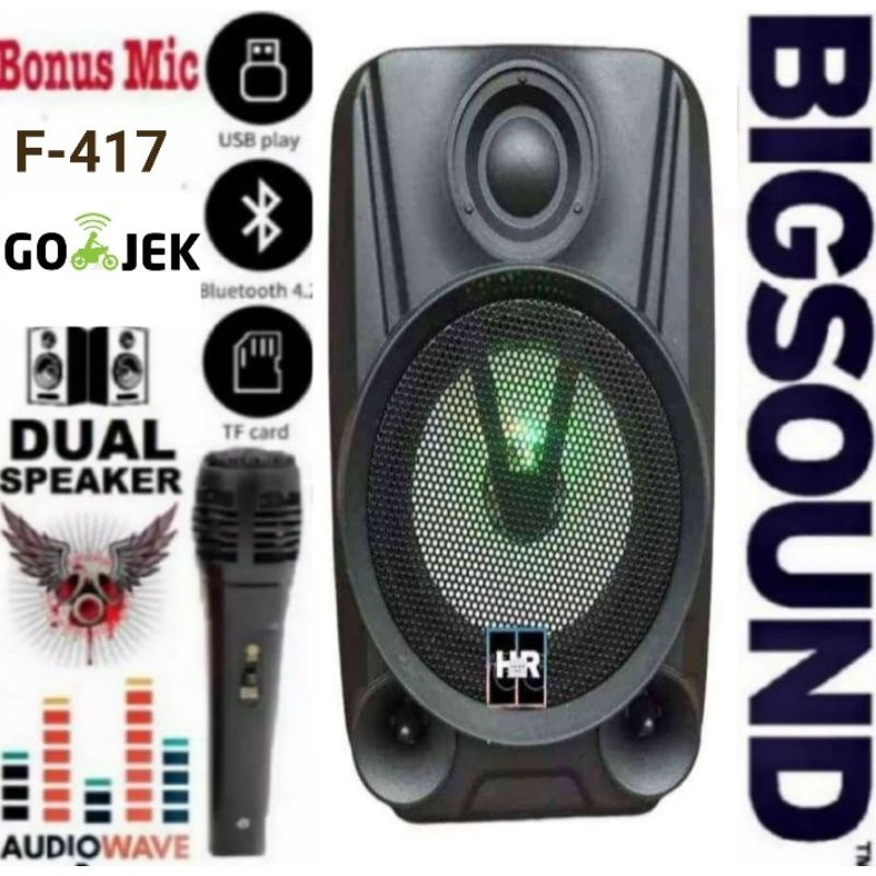 Speaker Bluetooth Karoake F-418/F410/XTM-8118 Bonus Mic/Speaker Bluetooth Terlaris saat ini FUL BASS
