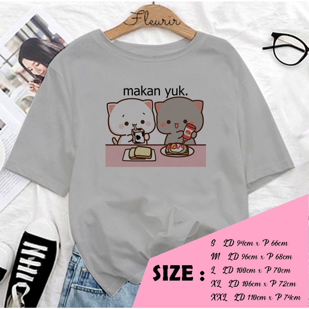 FLEURIR - COD PEACH MAKAN KAOS WANITA PRIA REMAJA DEWASA UNISEX TSHIRT JUMBO