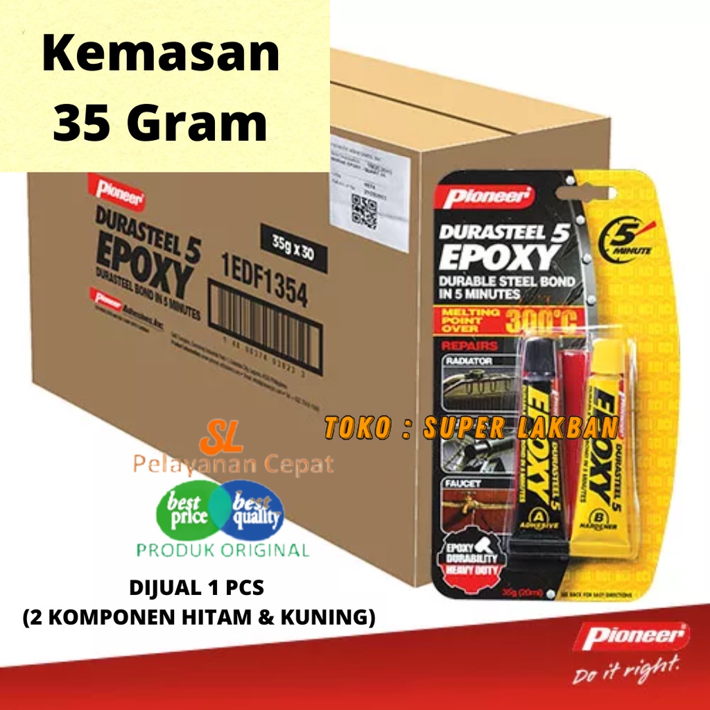 Lem Besi Tahan Panas 300C Durasteel Epoxy 5 Menit Lem Mesin Radiator