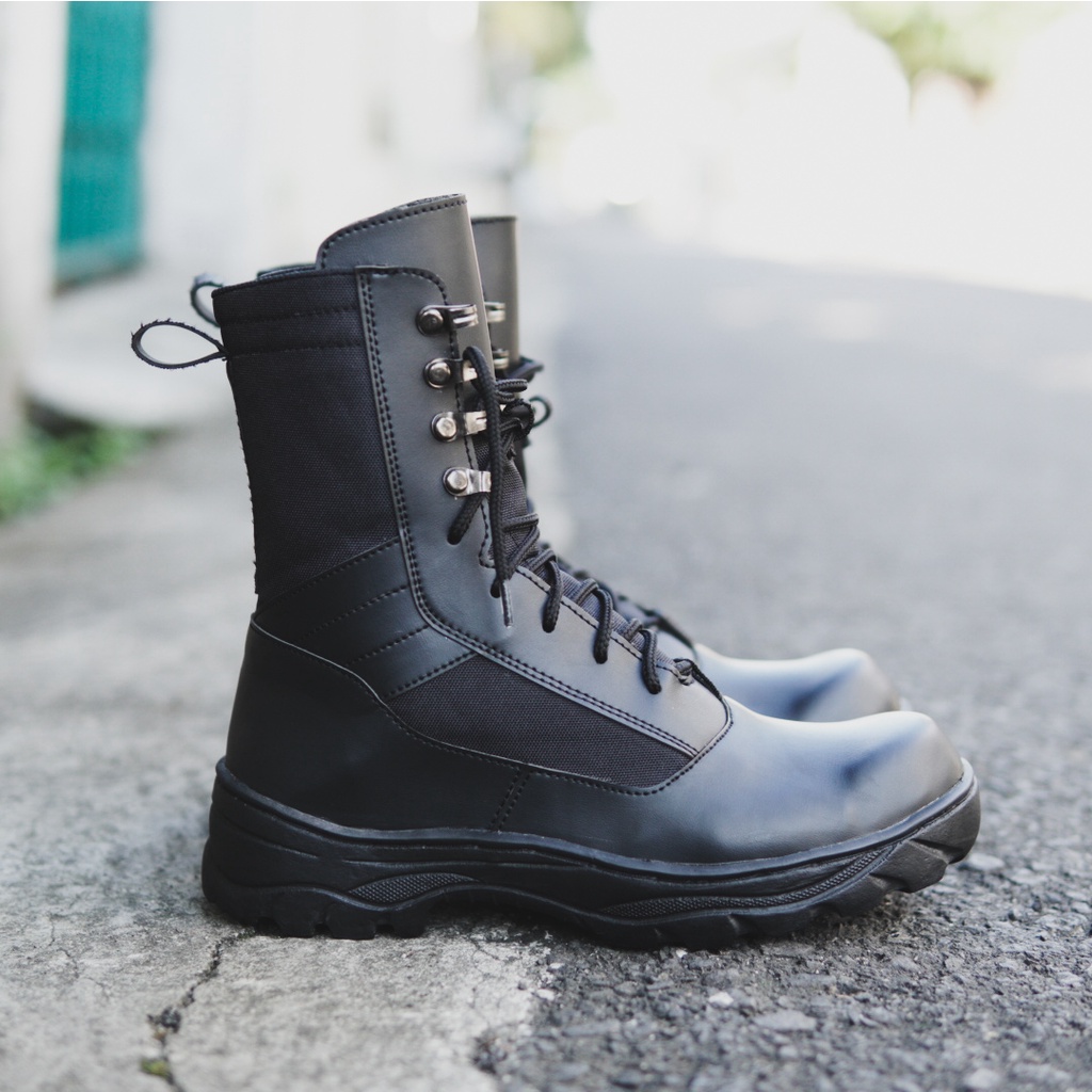 (COD Bayar di tempat )Sepatu Boots Pria Black Force Eagle, Hawk, Owl Safety Ujung Besi PDL/PDH  Sepatu Boot Hitam Kerja Lapangan Murah