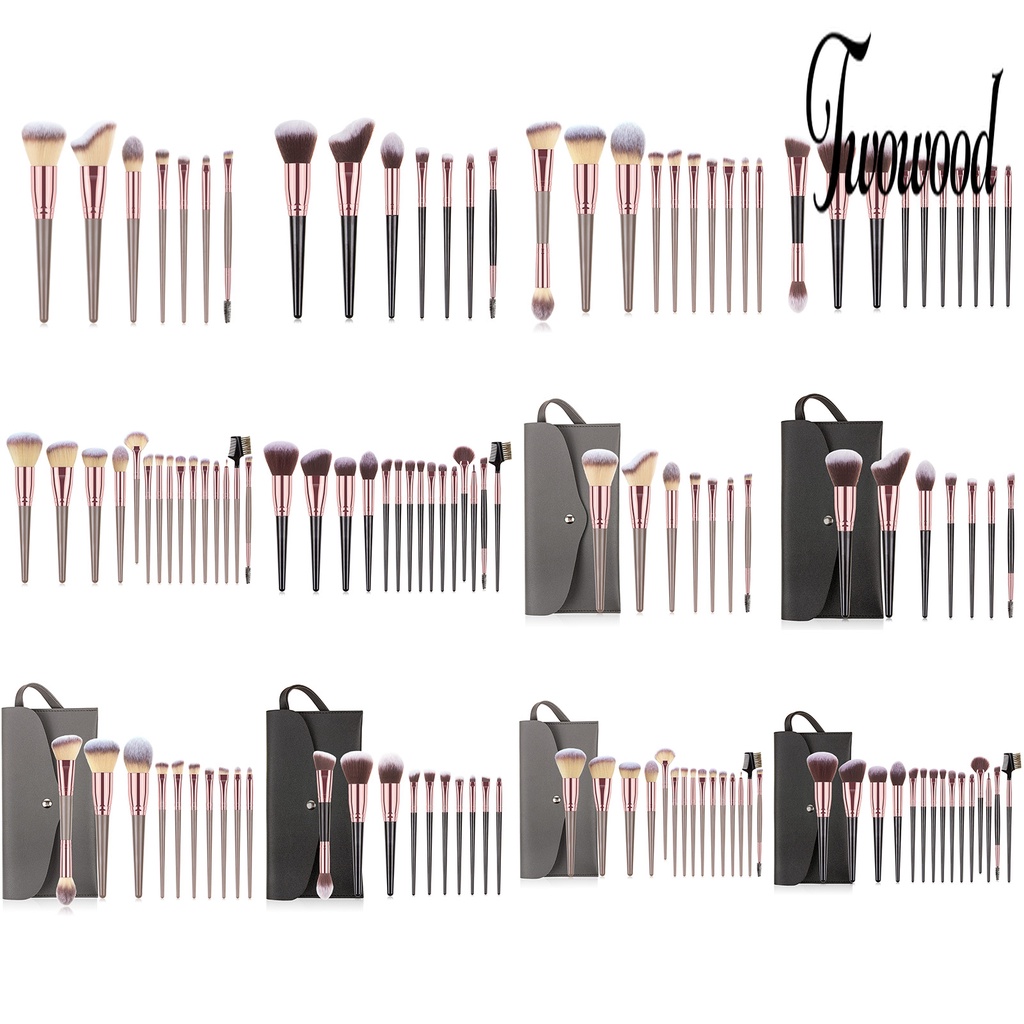 1 Set Brush Makeup Bulu Ringan Mudah Dibersihkan Untuk Wanita