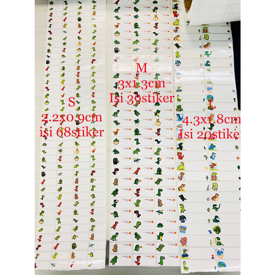 

Label Nama Stiker Waterproof anti air sticker Dino Dinosaurus Binatang Hewan Animal