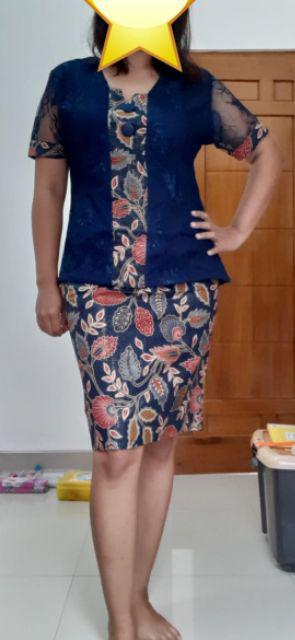 Setelan Batik Brokat Couple Plus Anak Dewi