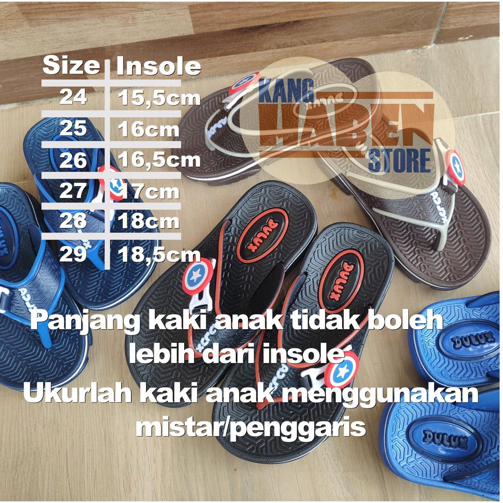 Sandal Jepit Anak Kecil Laki Laki Bintang Captain Bahan Karet CQ051D