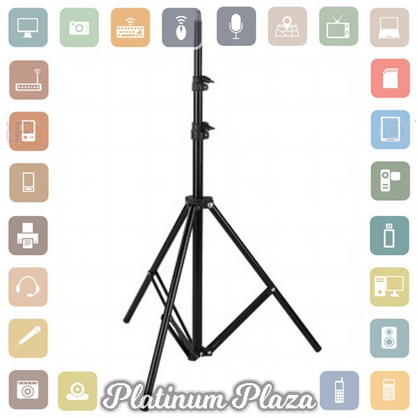 TaffSTUDIO Portable Light Stand Tripod 16mm 1/4 Thread 3 Section 200cm for Studio Lig`6AK6AN-- Black