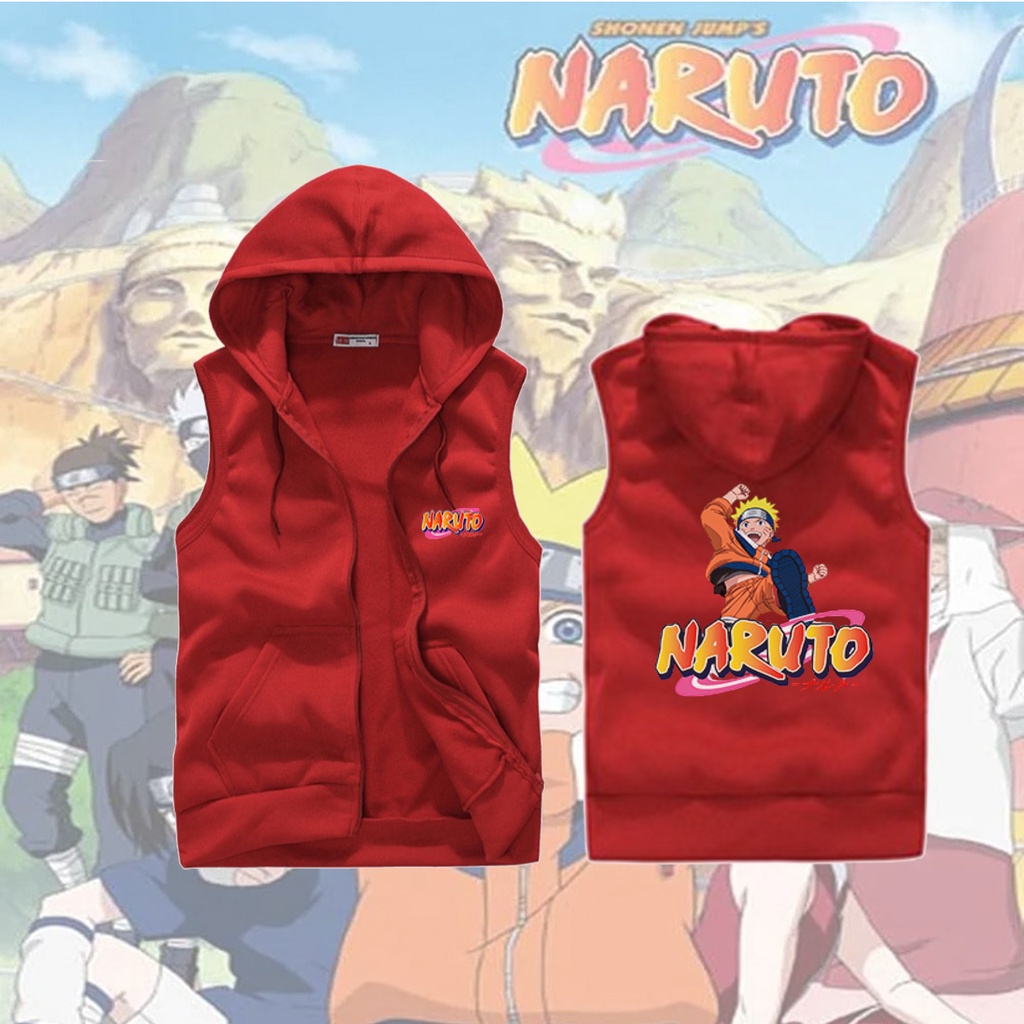 Jaket Rompi Anak Laki-laki Naruto Jaket Rompi Vest Ziper Anak Anak
