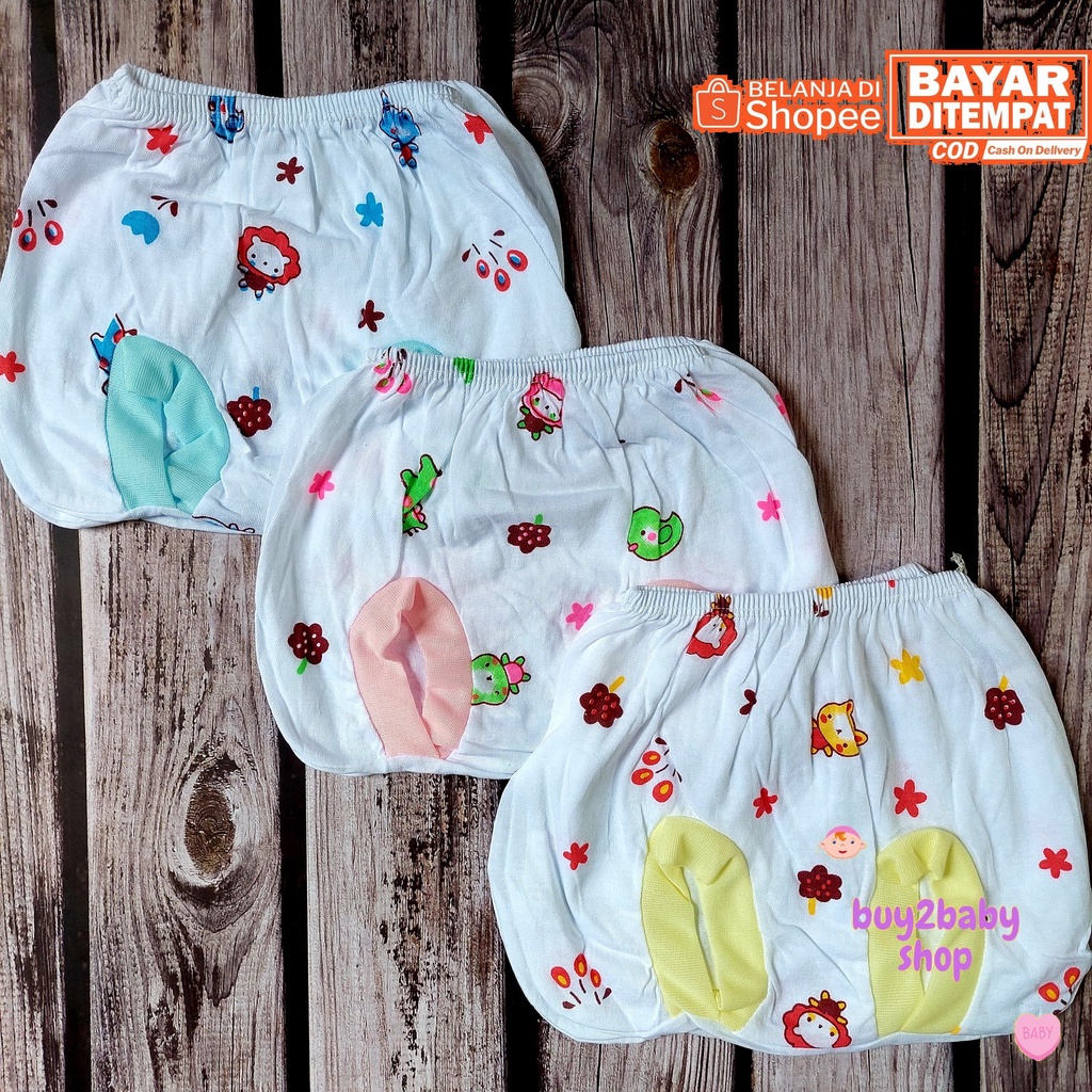 Celana pendek bayi model POP Lucky Time murah berkualitas usia 3-6 bulan isi 6 PCS